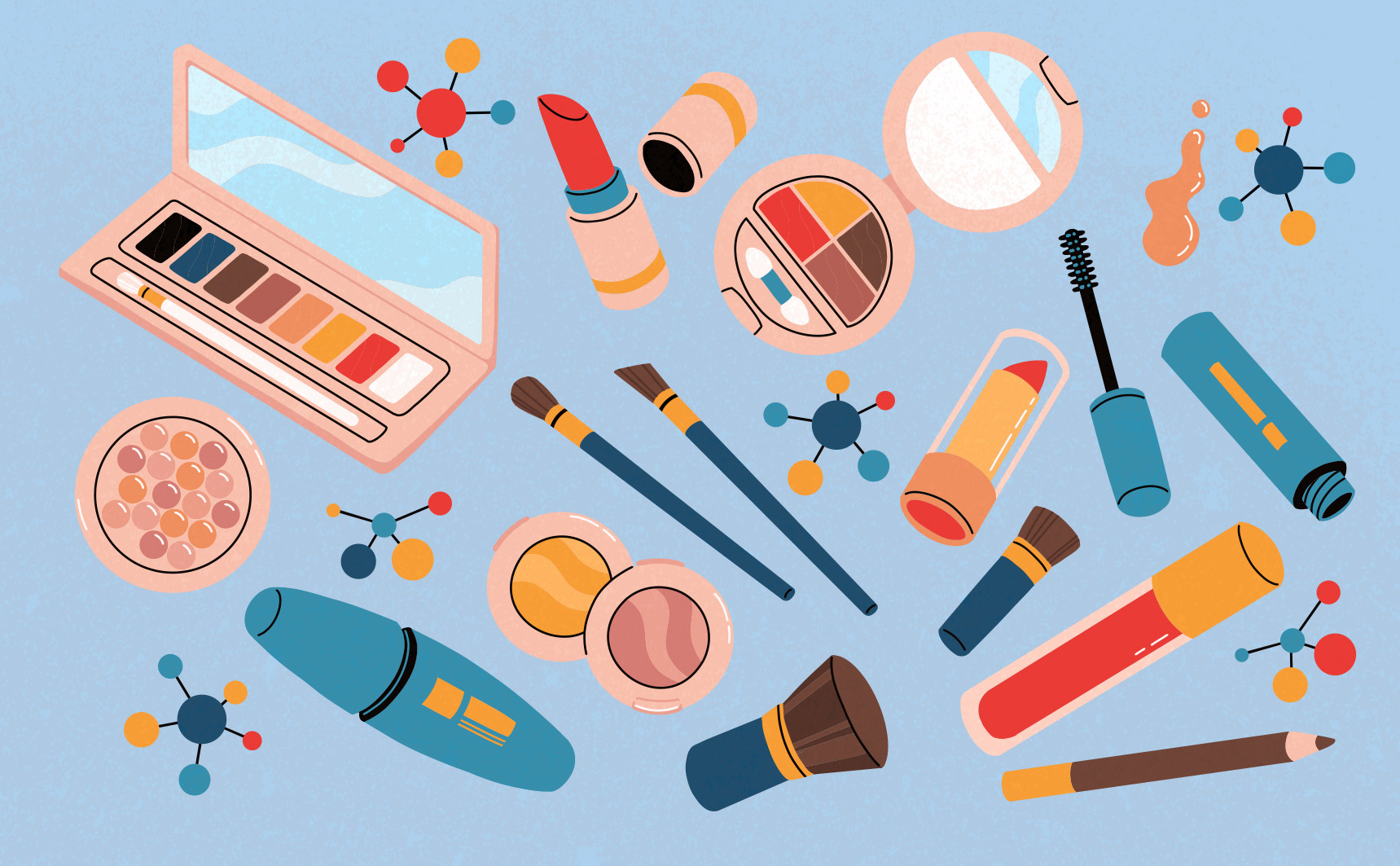 Une illustration de produits cosmétiques.