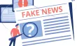 Illustration d’un téléphone avec une loupe mettant en évidence le titre « Fake News ».